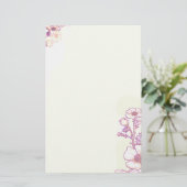 Papaver in Paarse en perkament Briefpapier (Staand voorkant)