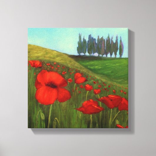 Papaver in Toscane, Italië I Canvas Afdruk (Voorkant)