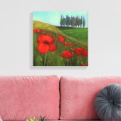 Papaver in Toscane, Italië I Canvas Afdruk (Insitu (Woonkamer))