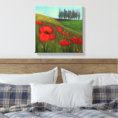 Papaver in Toscane, Italië I Canvas Afdruk (Insitu (Slaapkamer))