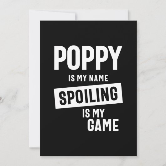 Papaver is mijn naam die mijn spel spuugt bedankkaart (Voorkant)