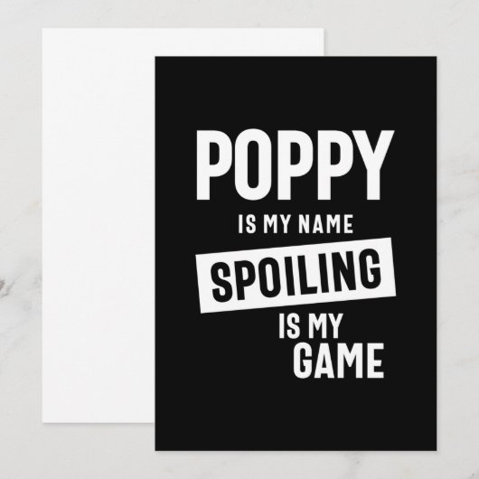 Papaver is mijn naam die mijn spel spuugt bedankkaart (Voorkant / Achterkant)