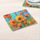 papaver kartonnen onderzetters (Schuin)