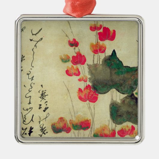 papaver metalen ornament (Voorkant)