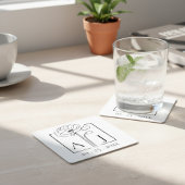 Papaver Monogram Kartonnen Onderzetters