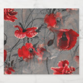 Papaver nevel sparkling wijnetiket (Enkel label)