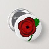 Papaver op wit - badge ronde button 5,7 cm (Voorkant /achterkant)