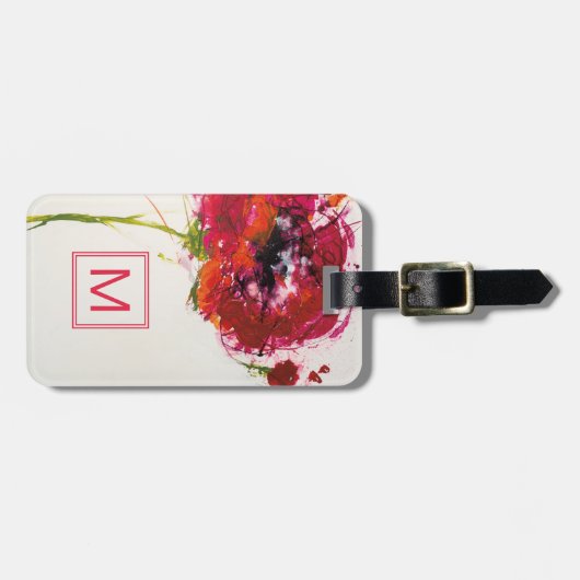 Papaver op wit bagagelabel (Voorkant horizontaal)