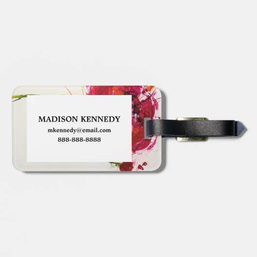 Papaver op wit bagagelabel (Achterkant horizontaal)