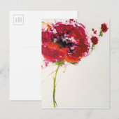 Papaver op wit briefkaart (Voorkant / Achterkant)