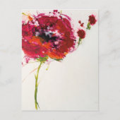 Papaver op wit briefkaart (Voorkant)
