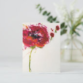 Papaver op wit briefkaart (Staand voorkant)
