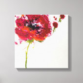 Papaver op wit canvas afdruk (Voorkant)