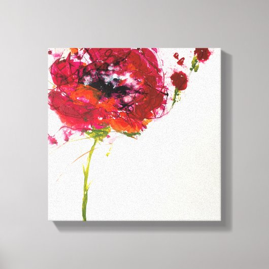 Papaver op wit canvas afdruk (Voorkant)