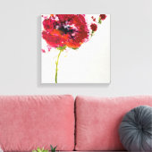 Papaver op wit canvas afdruk (Insitu (Woonkamer))