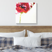 Papaver op wit canvas afdruk (Insitu (Slaapkamer))