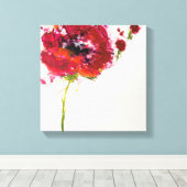 Papaver op wit canvas afdruk (Insitu (Houten vloer))