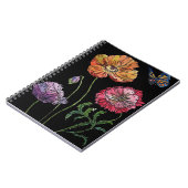  papaver op zwart Waterverf schilderen Notitieboek (Linkerzijde)