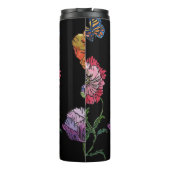  papaver op zwart Waterverf schilderen Thermosbeker (Achterkant)