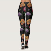  papaver op zwarte Waterverf Leggings (Achterkant)