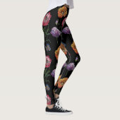  papaver op zwarte Waterverf Leggings (Rechts)