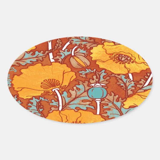  papaver ovale sticker (Voorkant)