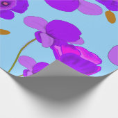 Papaver Poppy Lila op bleek-blauwe achtergrond Cadeaupapier (Hoek)