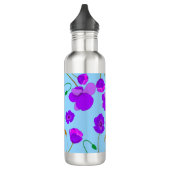 Papaver Poppy Lila op bleek-blauwe achtergrond Waterfles (Links)