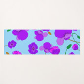 Papaver Poppy Lila op bleek-blauwe achtergrond Yogamat (Voorkant (horizontaal))