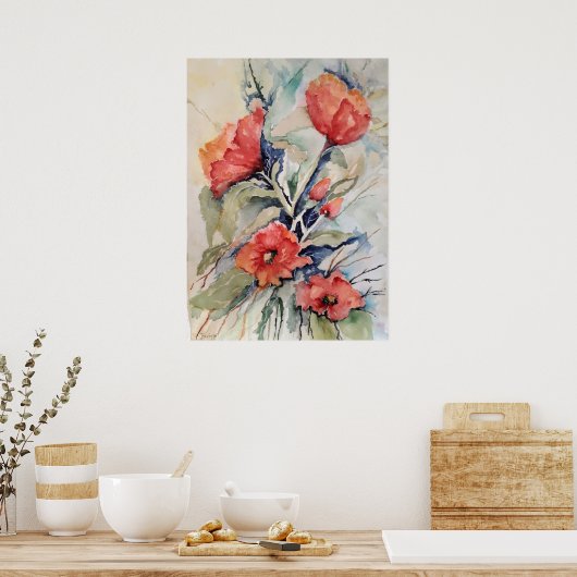 papaver poster (Keuken)