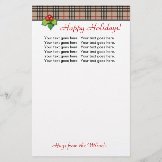 Papaver Red met kerstfeestartikelen Briefpapier (Voorkant)