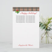 Papaver Red met kerstfeestartikelen Briefpapier (Staand voorkant)