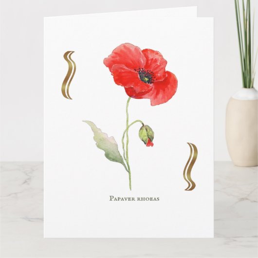 Papaver rhoeas  kaart (Voorkant)