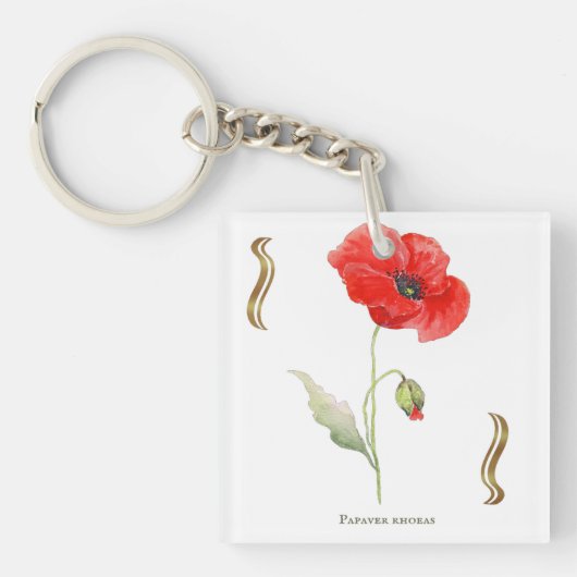 Papaver rhoeas  sleutelhanger (voorkant)