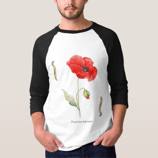Papaver rhoeas tshirt (Voorkant)