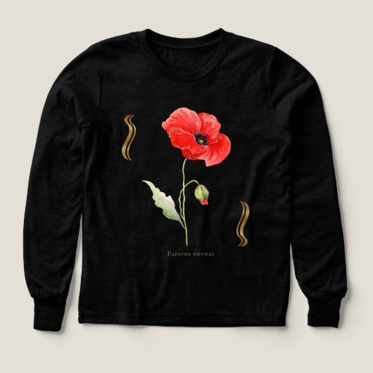 Papaver rhoeas tshirt (Voorkant)