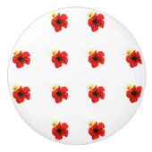 PAPAVER RODE BLOEM PATRONEN KERAMISCHE KNOP (Voorkant)