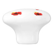 PAPAVER RODE BLOEM PATRONEN KERAMISCHE KNOP (Zijkant)