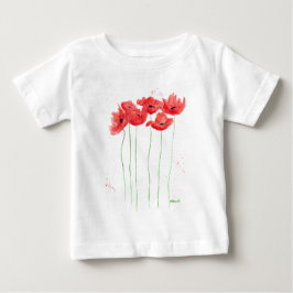 papaver rode bloemen Waterverf wilde bloemen