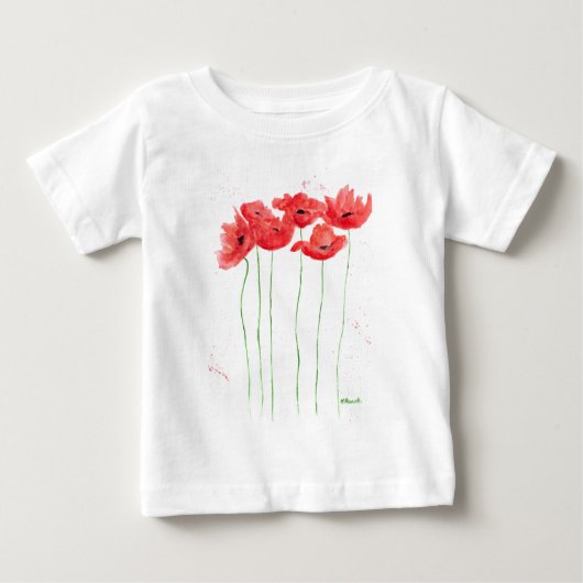 papaver rode bloemen Waterverf wilde bloemen (Voorkant)