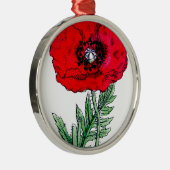 papaver rode bloemen  wijnstokken bloesems keramisch ornament (Rechts)