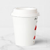 Papaver Rode bloemenbruiloft Waterverf Bruiloften Papieren Bekers (Rechts)