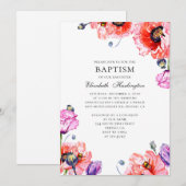 Papaver. Rode tuinbloemen. Zomerbloemendoop Kaart (Voorkant / Achterkant)