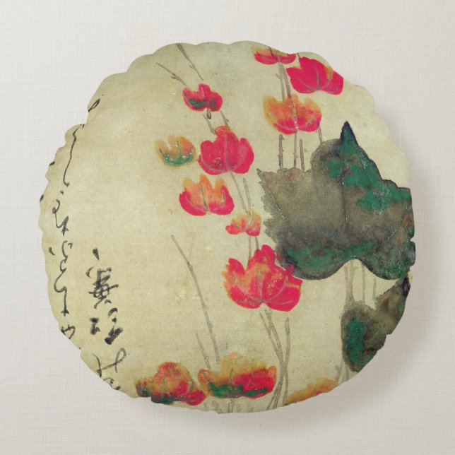 papaver rond kussen (Voorkant)