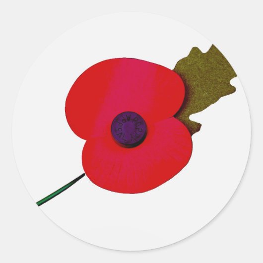 papaver ronde sticker (Voorkant)