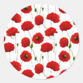 papaver ronde sticker (Voorkant)