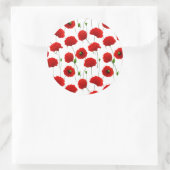 papaver ronde sticker (Tas)