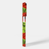 Papaver, rood en groen op limoengroen Case-Mate iPhone case (Achterkant / Rechts)