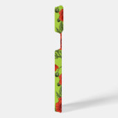 Papaver, rood en groen op limoengroen iPhone hoesje (Rechterkant)