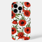 Papaver, rood en groen op wit Case-Mate iPhone case (Achterkant)